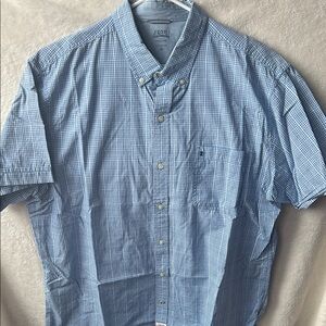 Izod Men's Light Blue Gingham Shirt